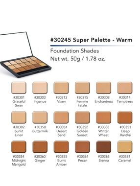 GRAFTOBIAN Glamour Crème™ Ultra HD Foundation Super Palette - WARM  Theater